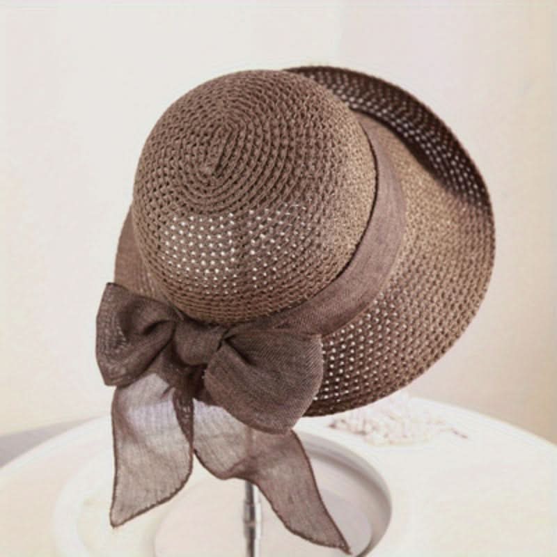 Women’s Summer Straw Sun Hat – Breathable & Lightweight with Ribbon Tie