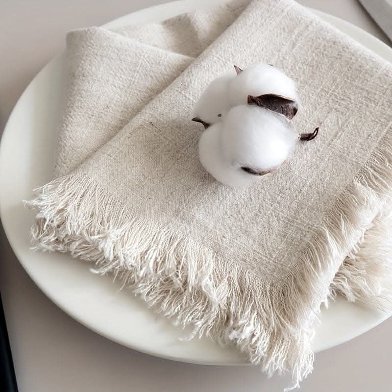 1 pc. Cotton & Linen Napkin Set - Tassel Design, Versatile Kitchen Towel