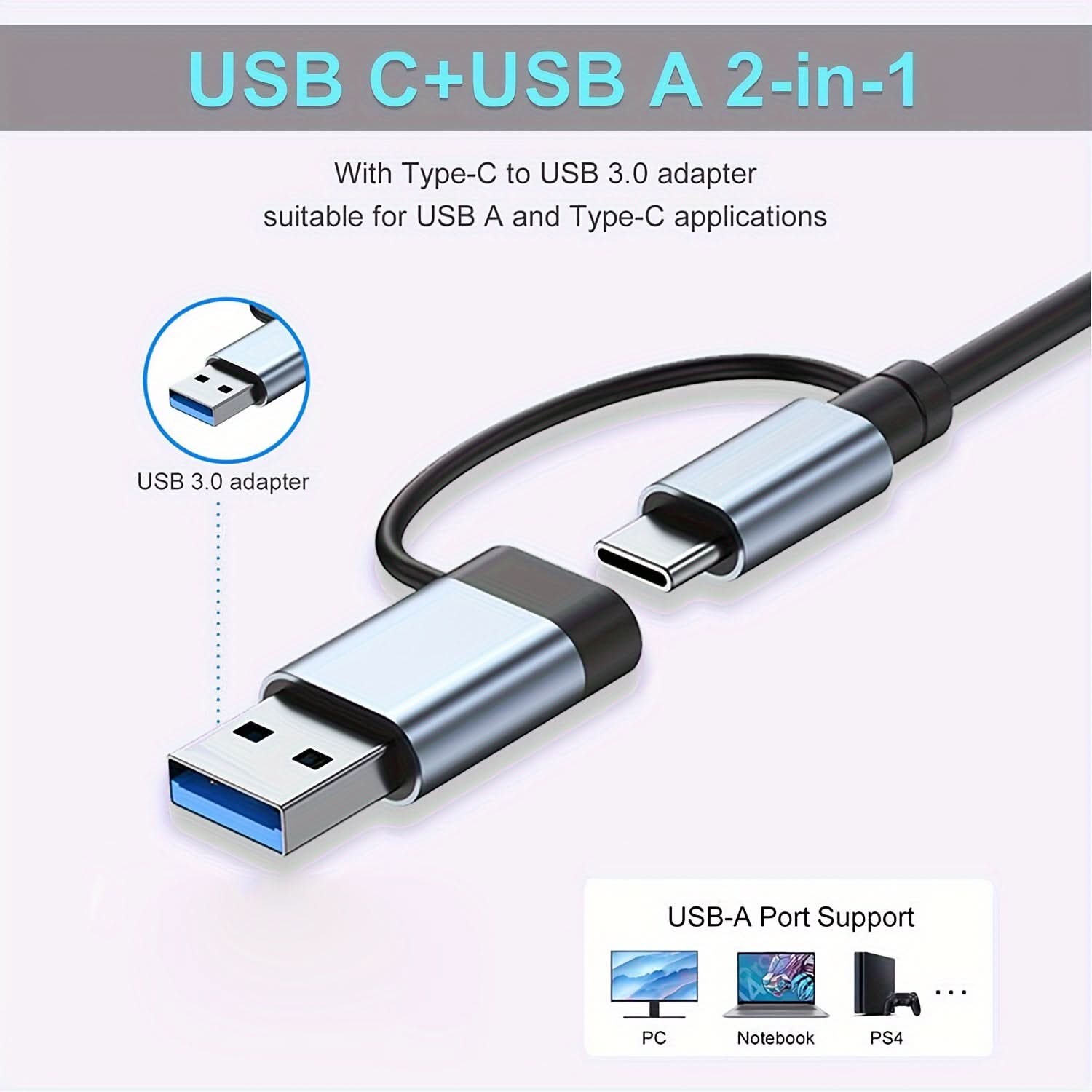 USB 3.0 Hub with SD/TF Card Reader
