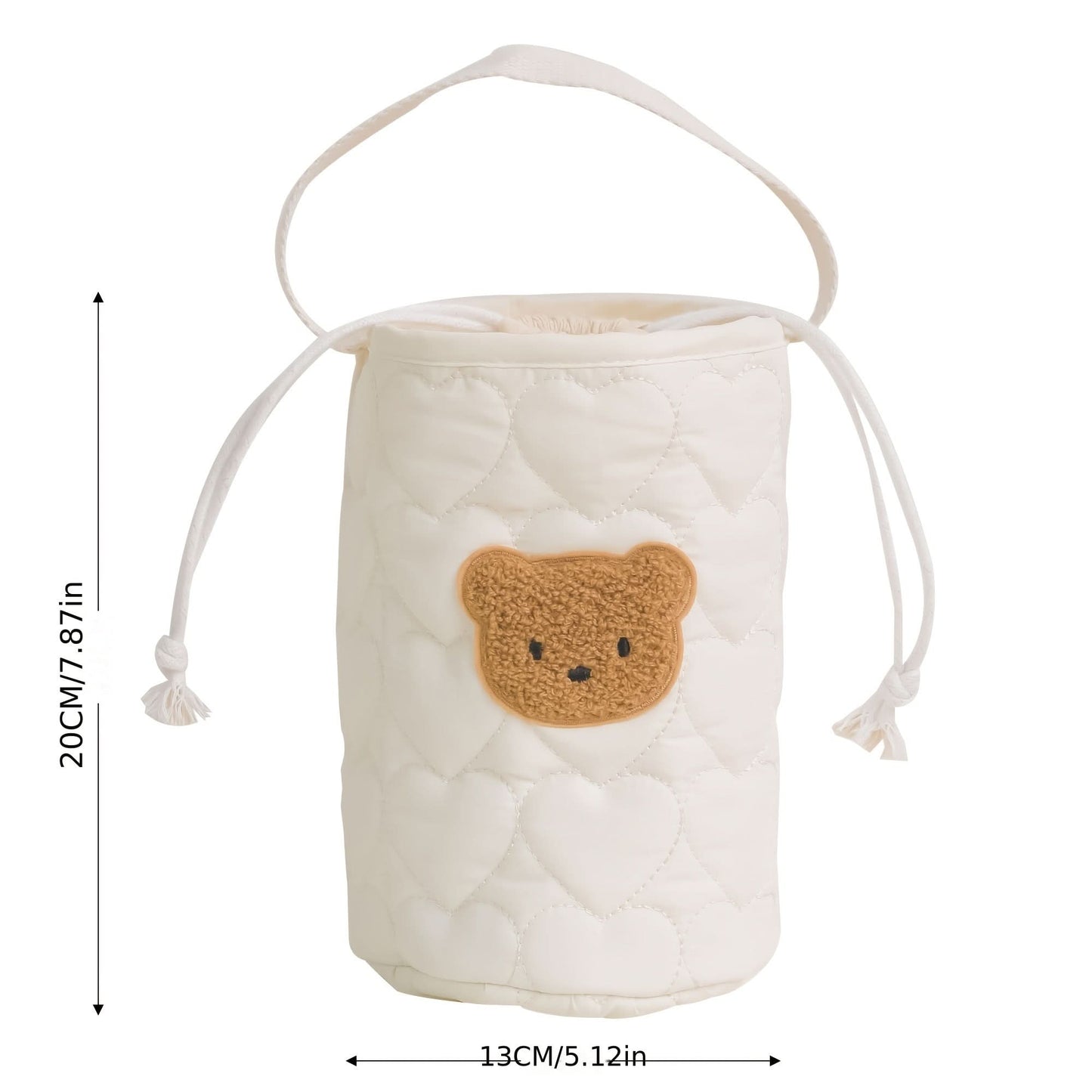Bear Print Diaper Storage Bag – Portable Drawstring Pouch