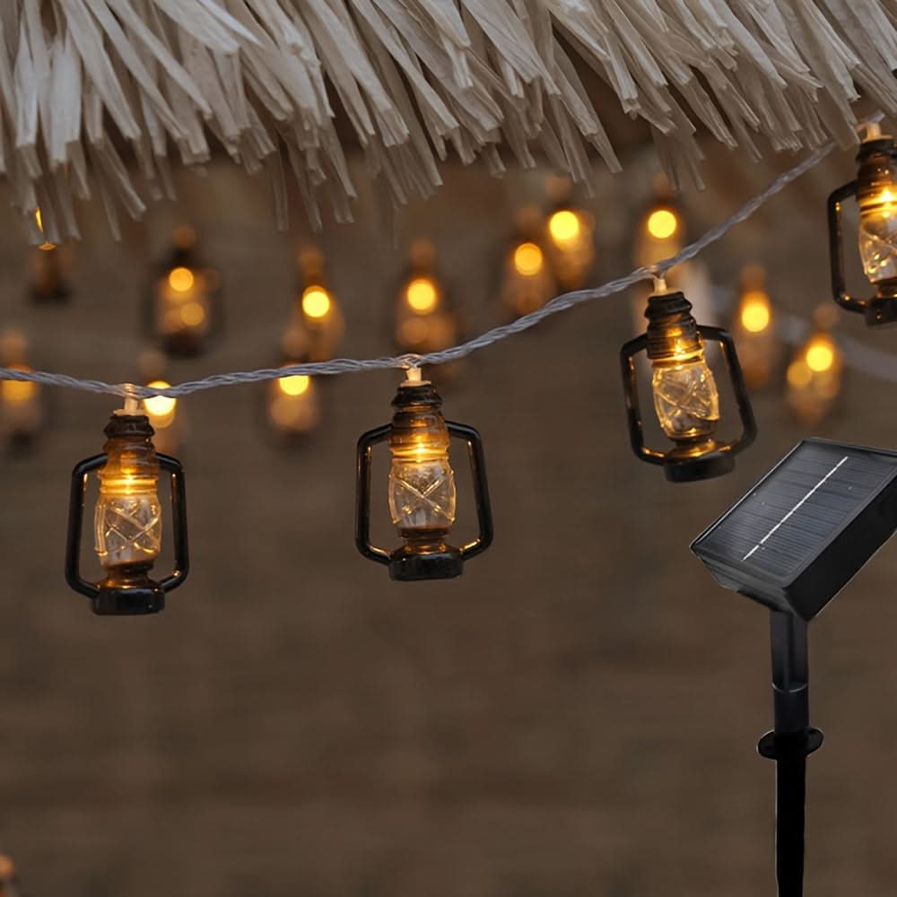 Solar-Powered Antique Lantern Fairy Lights, 6.3 meters