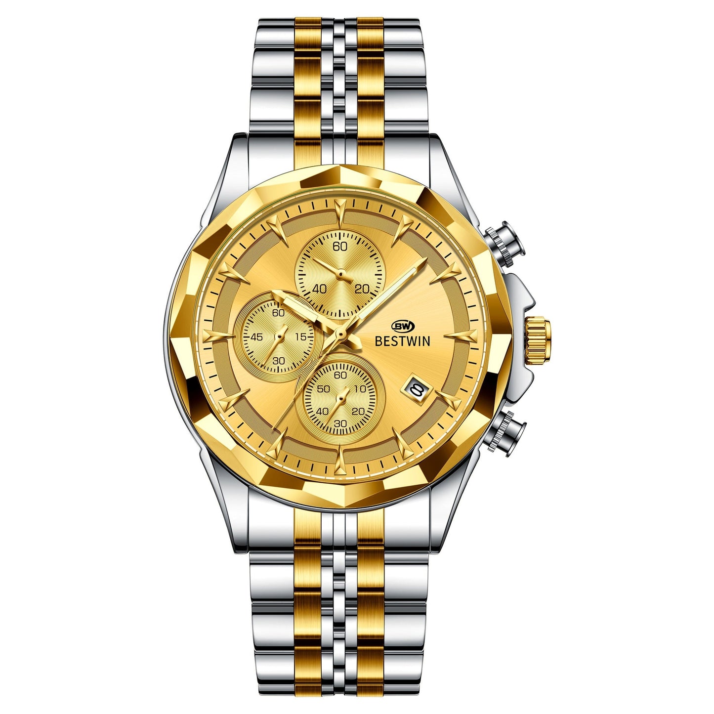 Bestwin BW1734 Luminous thin steel quartz watch for men