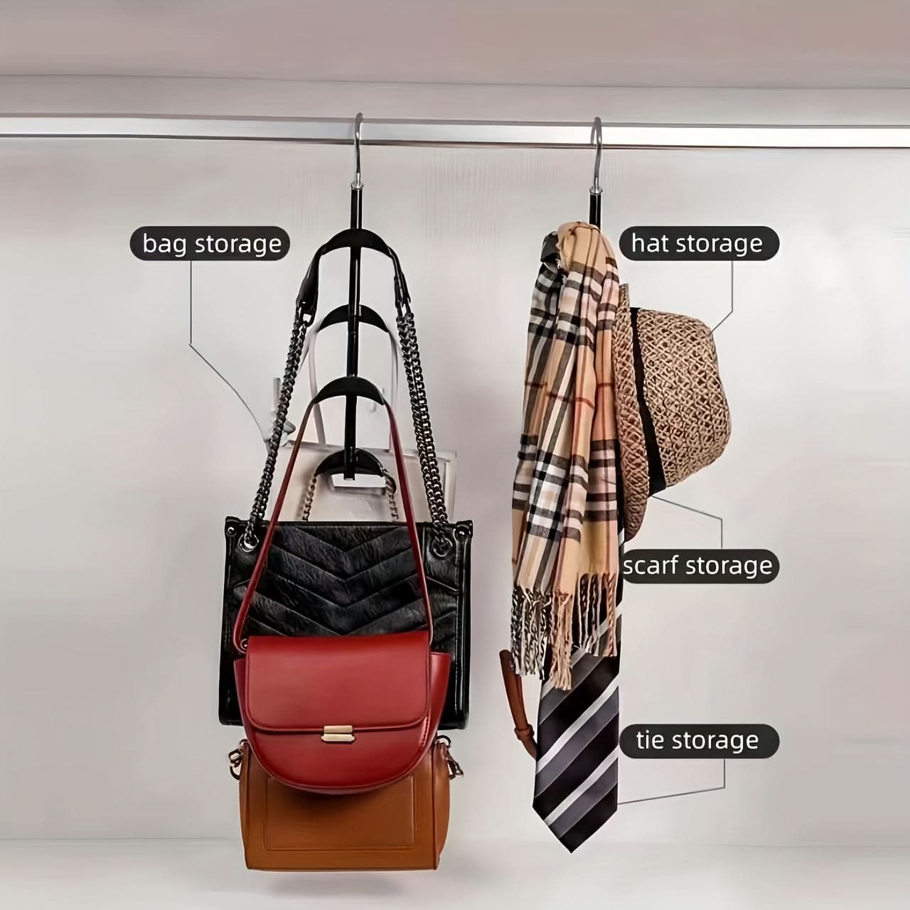 Rotatable Metal Bag Hook