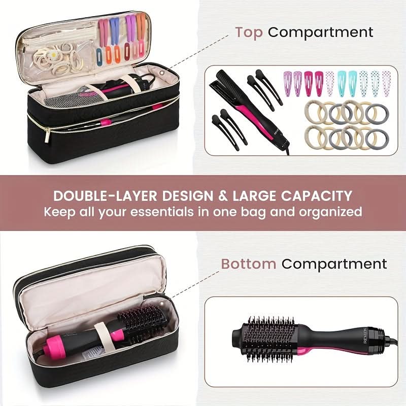 Large Capacity Travel Makeup Bag – For Hair Tools & Beauty Essentials