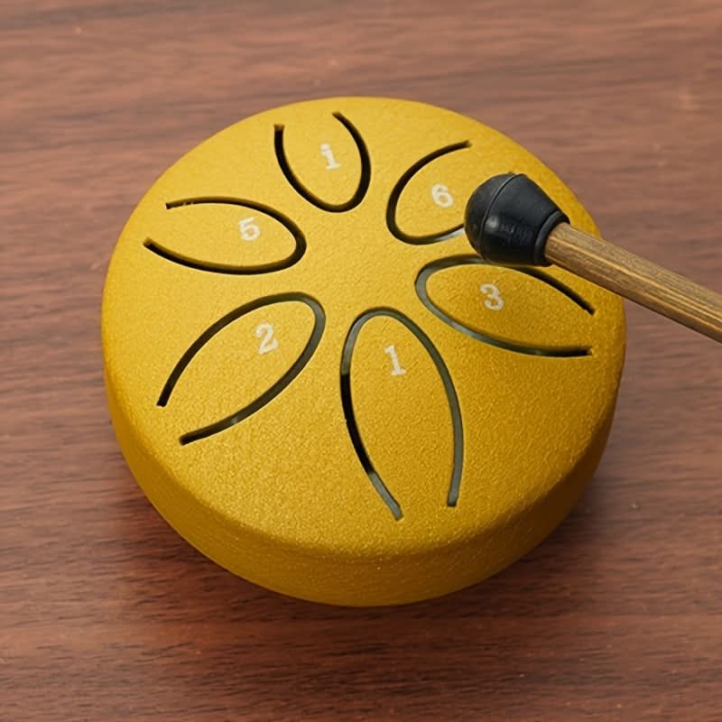 Mini Steel Tongue Drum – 3-Inch 6-Tone Handheld Percussion Instrument