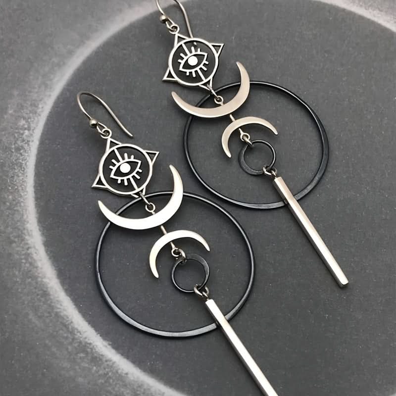 Retro Devil's Eye Geometric Dangler Earrings – Punk Jewelry