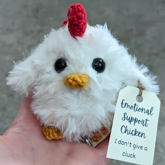 Emotional Support Chicken Desk Toy with Cards