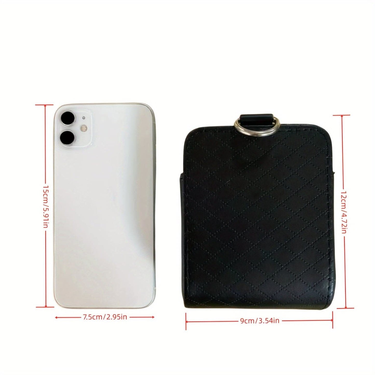PU Leather Car Air Vent Phone Holder & Storage Pouch