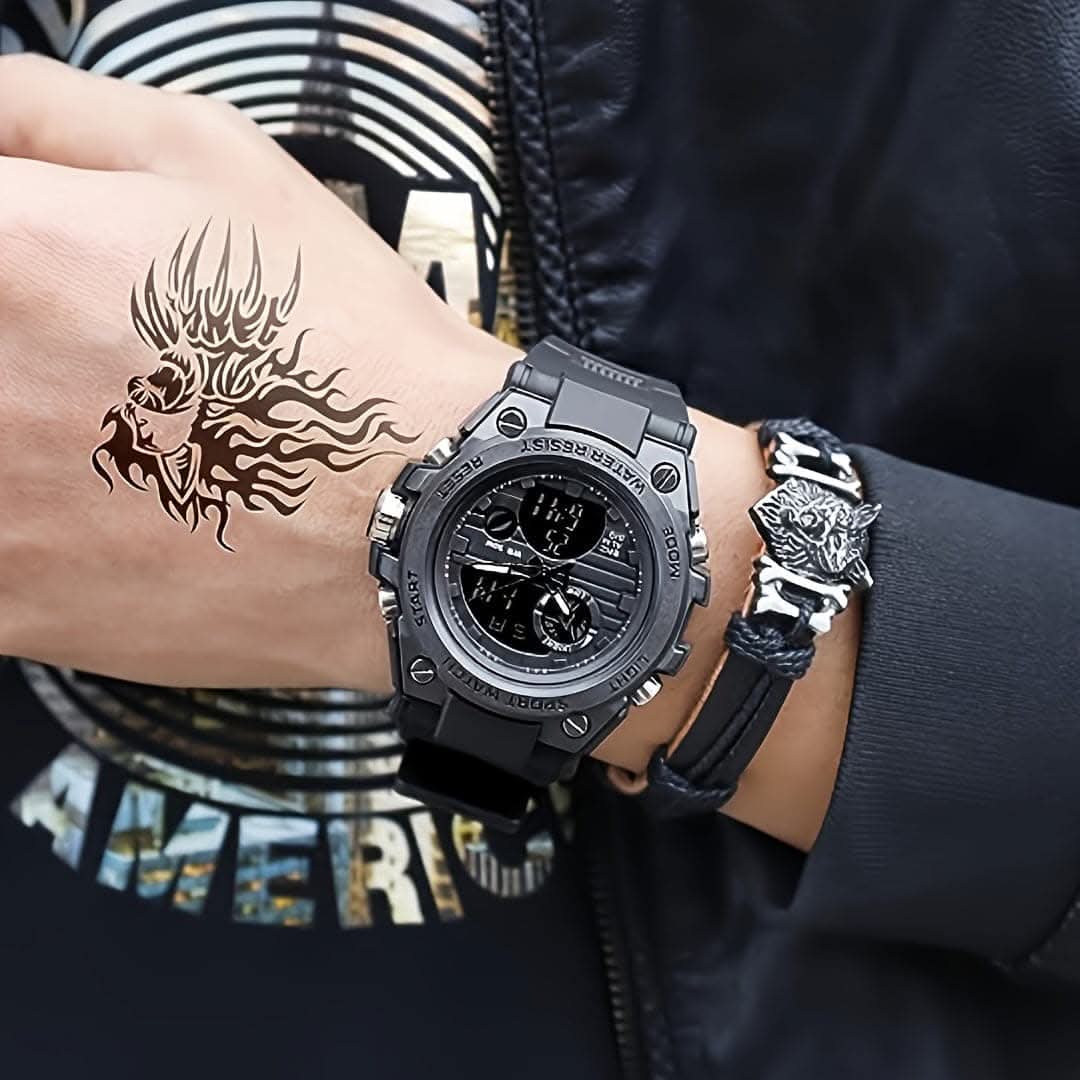 Military Men's Digital LED Stopwatch Watch