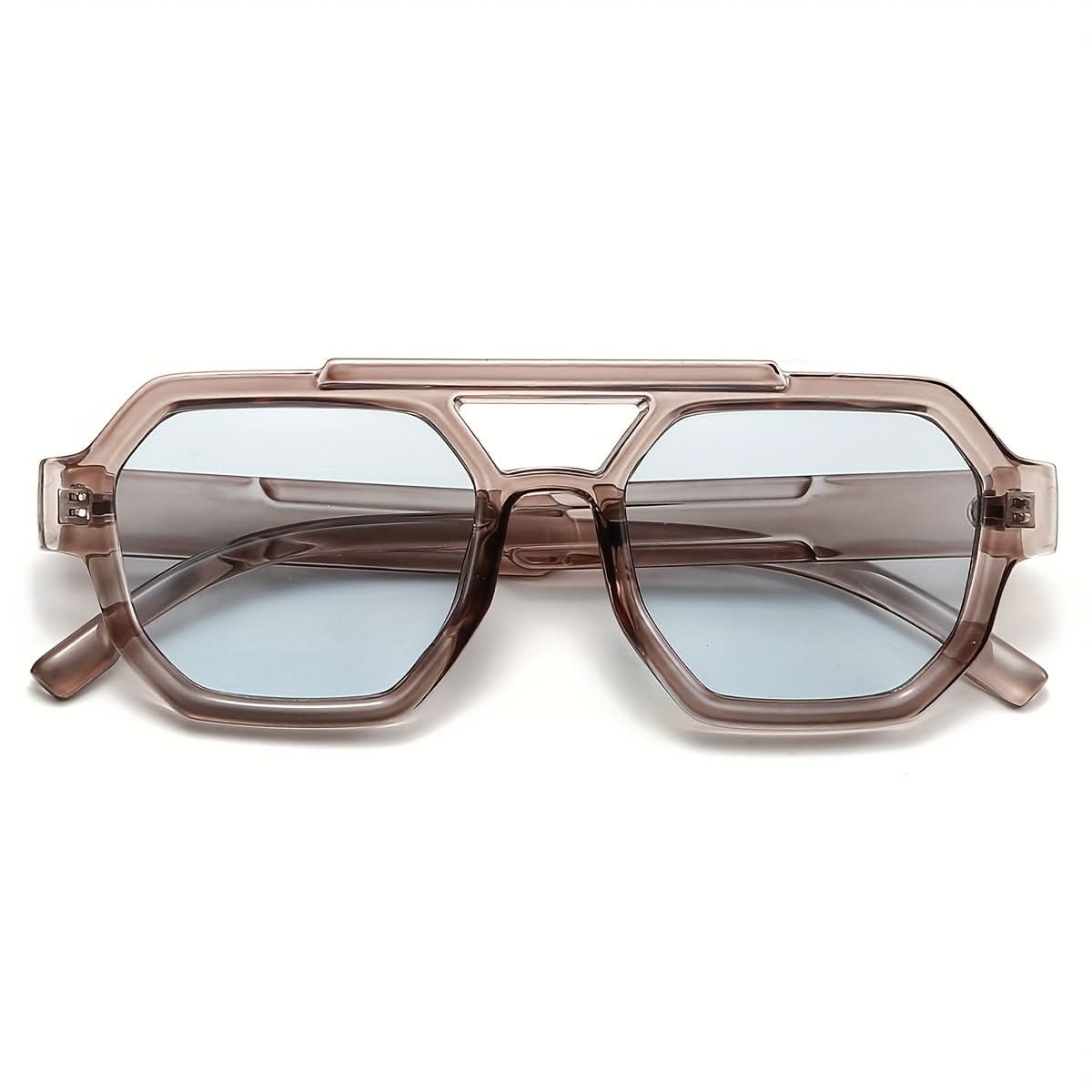 Retro Polygonal Flat-Top Sunglasses for Men & Women