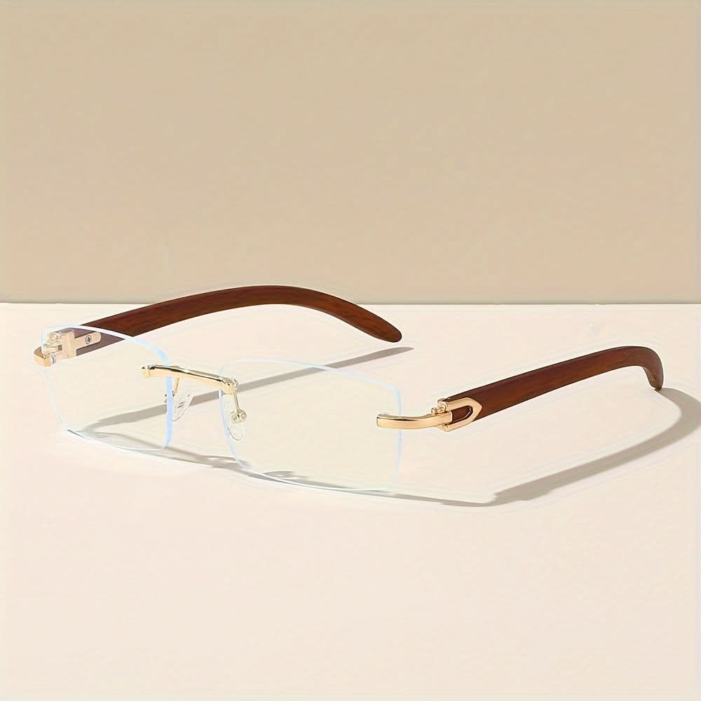 6 Pairs Trendy Rectangle Rimless Vintage Style Sunglasses