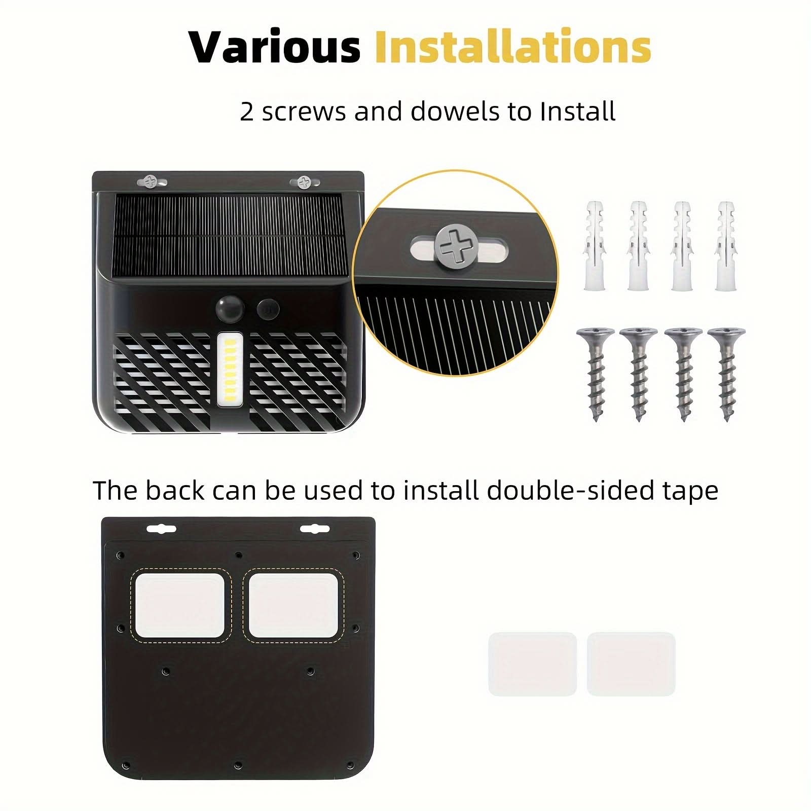 Outdoor LED Solar Mosquito Lamps - UV & Motion Sensor Wall Lamps