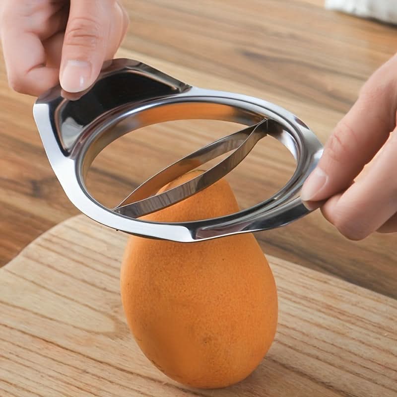 Stainless Steel Mango Slicer & Pitter Tool – Easy Fruit Splitter for Clean Cuts