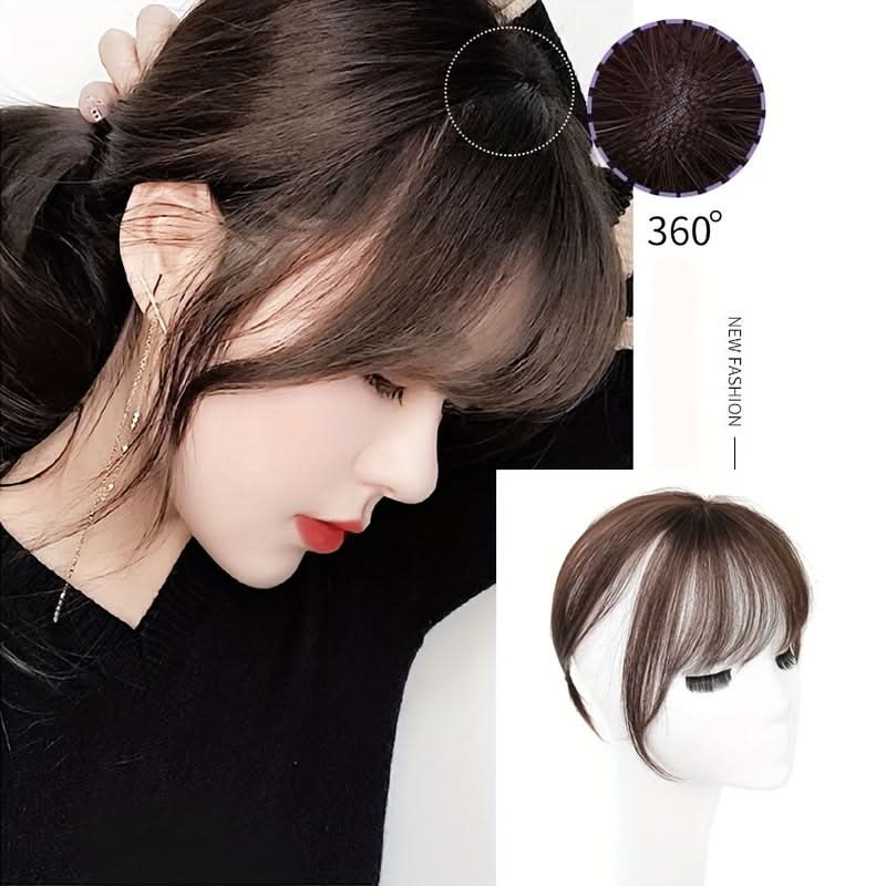 Elegant Clip-In Bangs – Natural Wispy 3D French Hairpiece