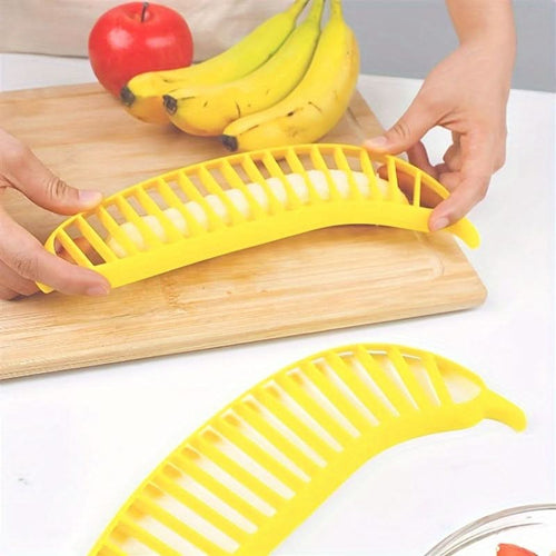 Banana & Cucumber Slicer with Stainless Steel Blade – Manual Fruit Cutter Tool
