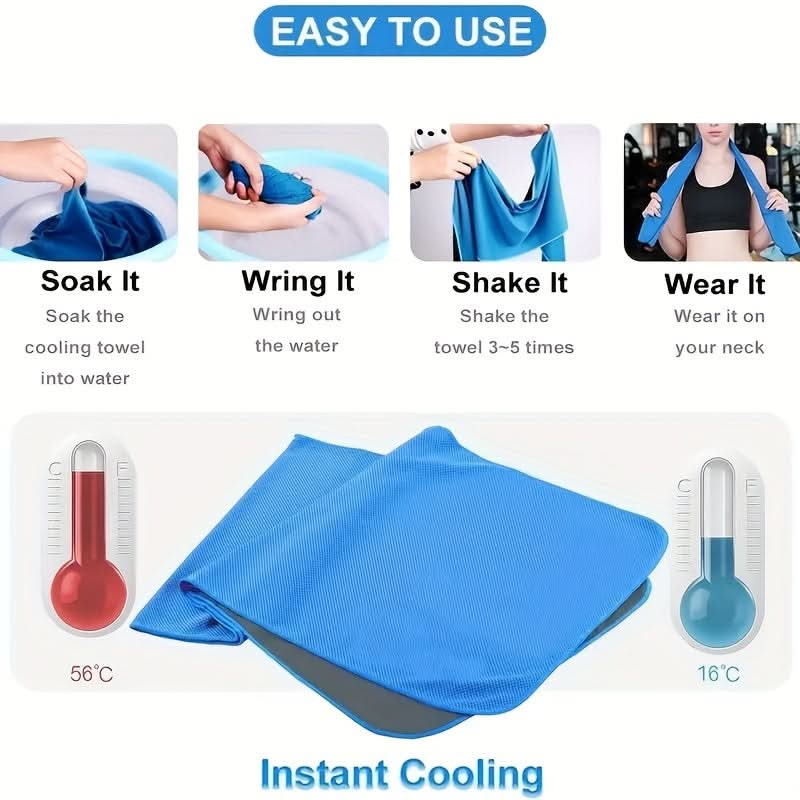 Ultra-Absorbent Quick-Dry Sports Towel Set with Cooling Ice Blanket