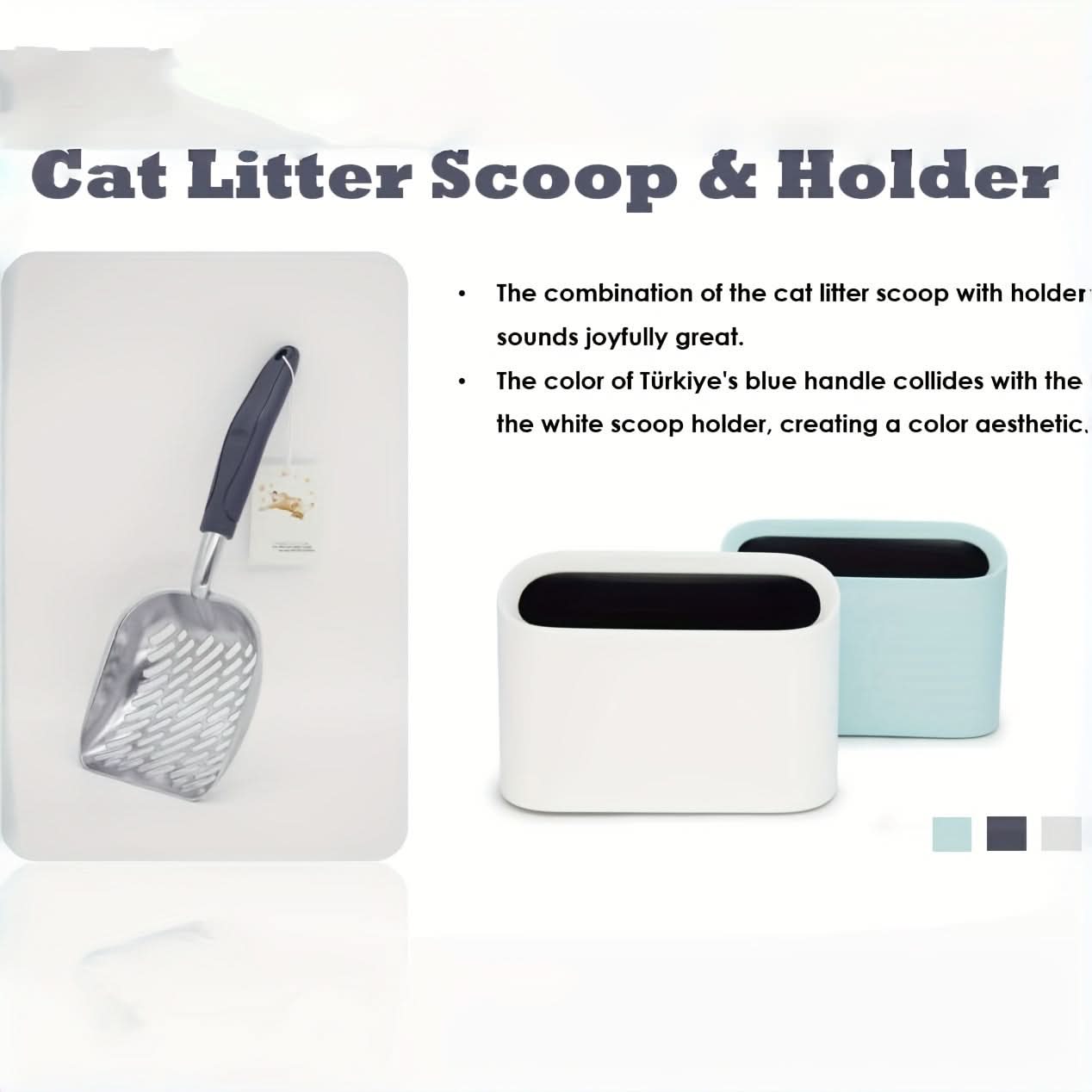 Durable Cat Litter Scoop with Holder