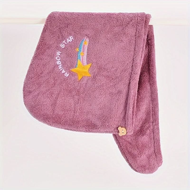 Soft & Absorbent Embroidered Hair Drying Cap