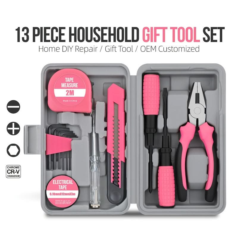 13-Piece Pink Home Repair Tool Set