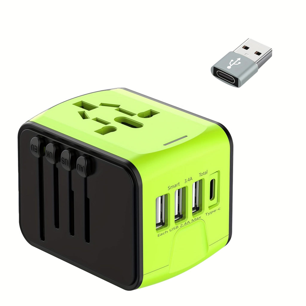 Universal Travel Plug Adapter with USB-C & USB-A