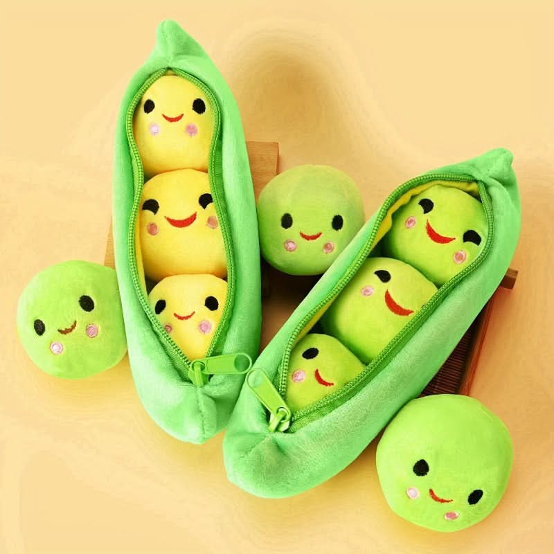 1 pc Interactive Plush Pea Dog Toy with Squeaker-Durable, Soft Fabric for Sniffing