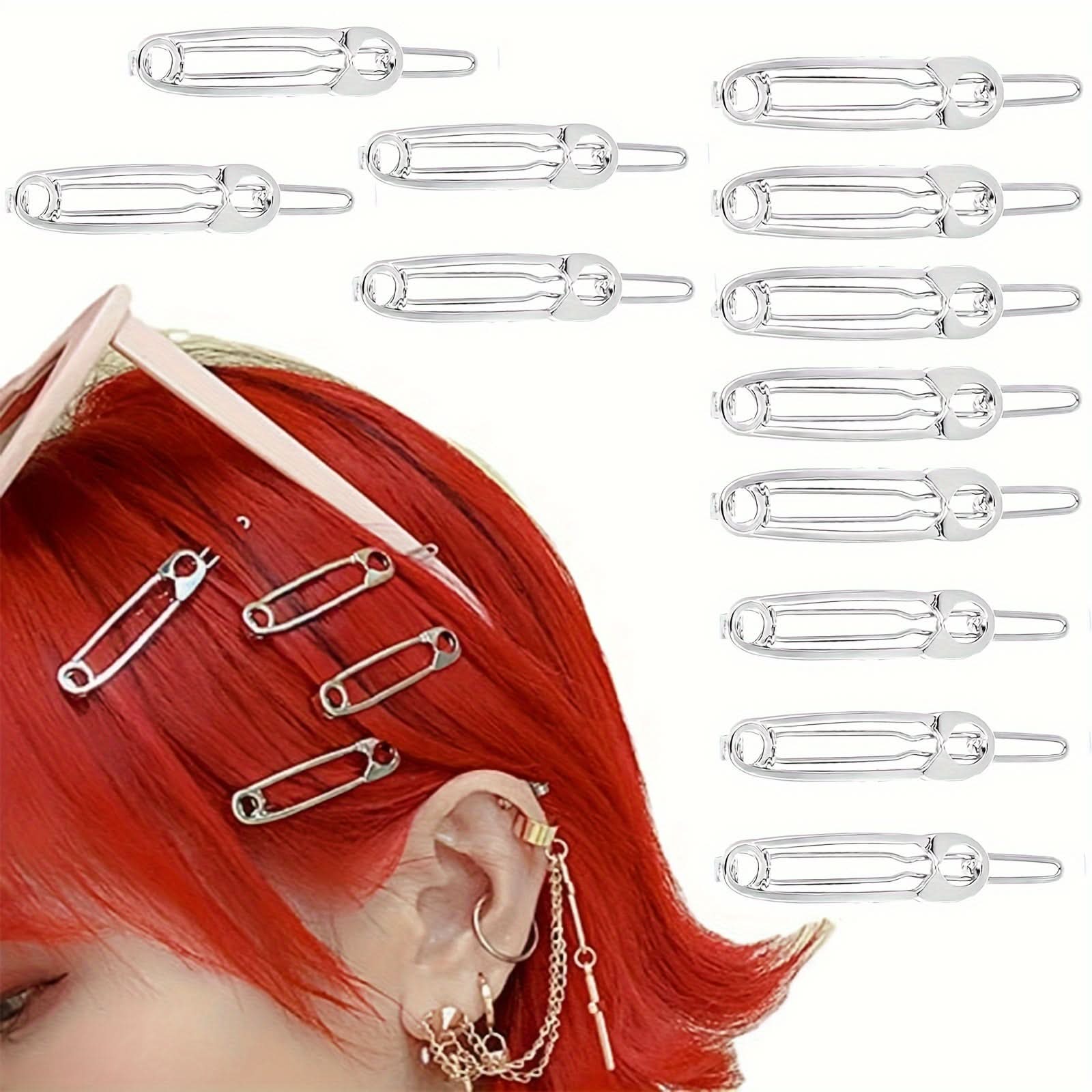 12 Pcs Vintage Gothic Y2K Hair Clips Set