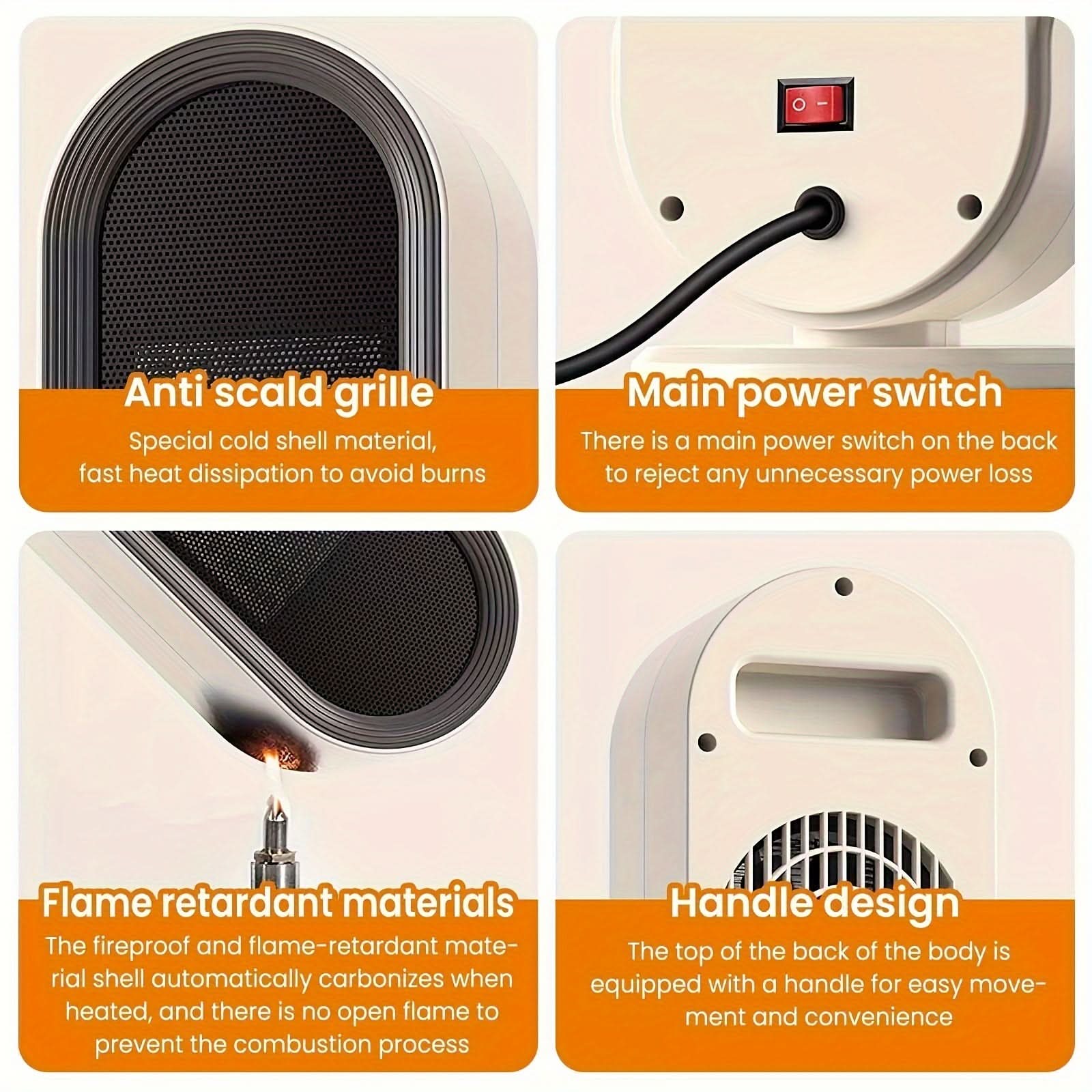 1200W Portable Ceramic Space Heater with Remote
