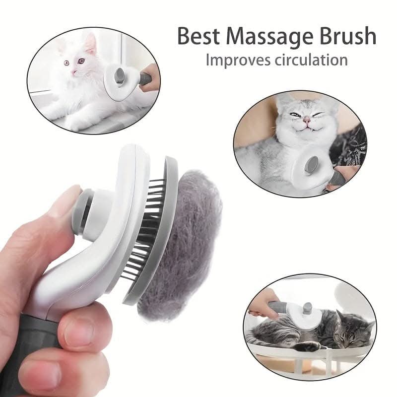 Self-Cleaning Dog Slicker Brush for Deshedding