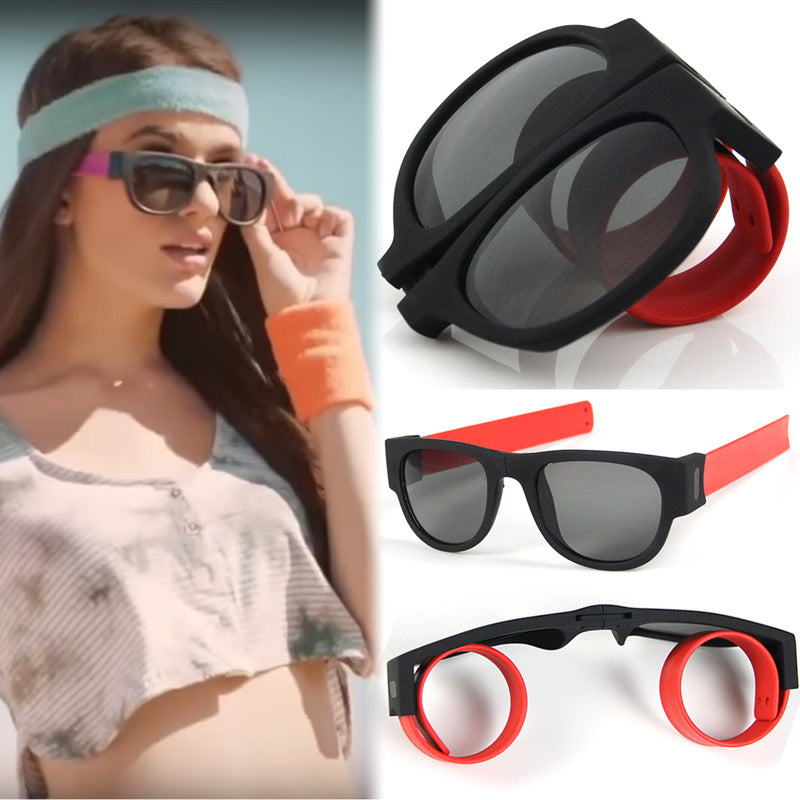 Foldable UV400 Fashion Sunglasses – TR90 Full Frame, Compact Mirror Shades