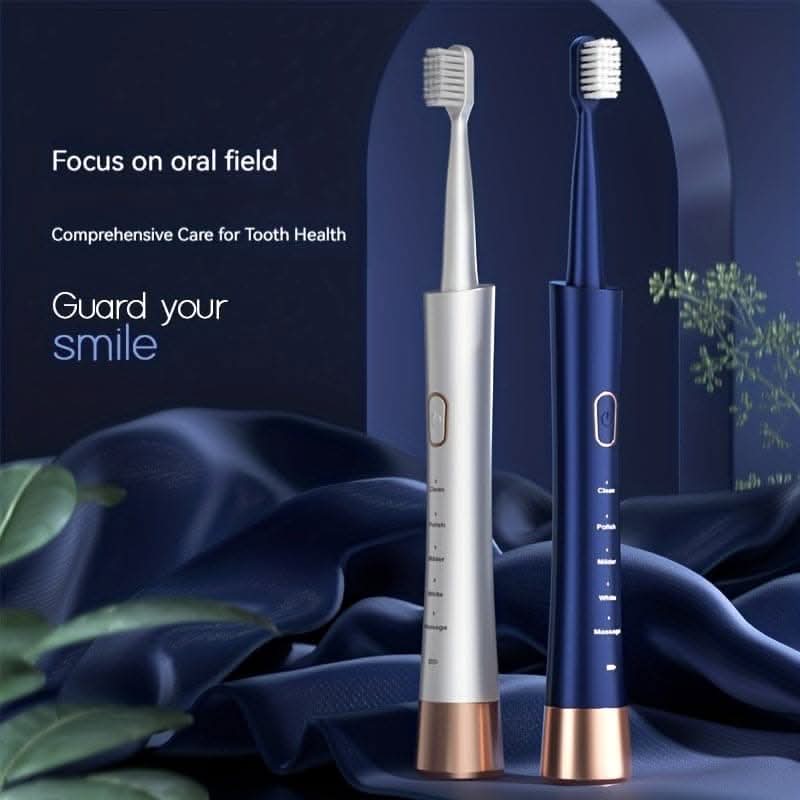 Ultrasonic Electric Toothbrush Kit – Rechargeable USB, 5 Modes, Waterproof