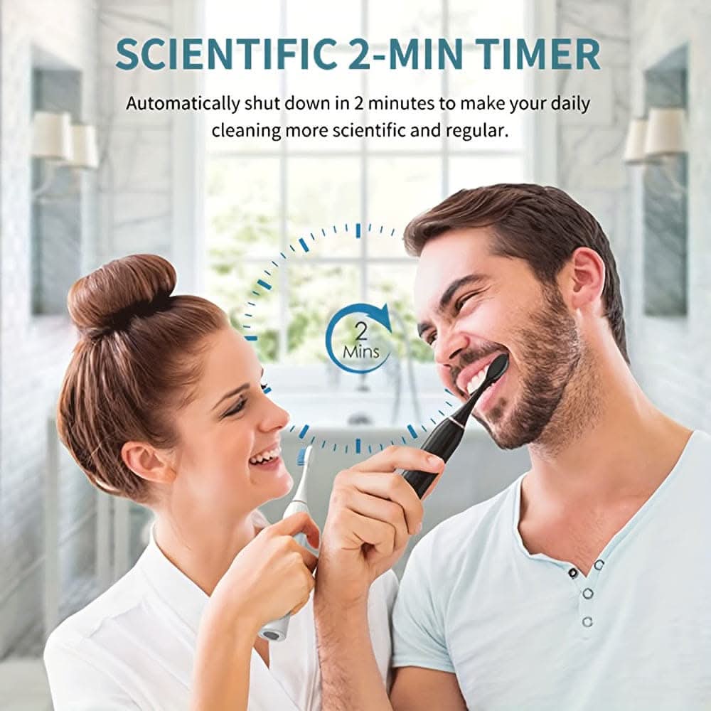 Rechargeable USB Electric Toothbrush – 4/8 Replacement Heads