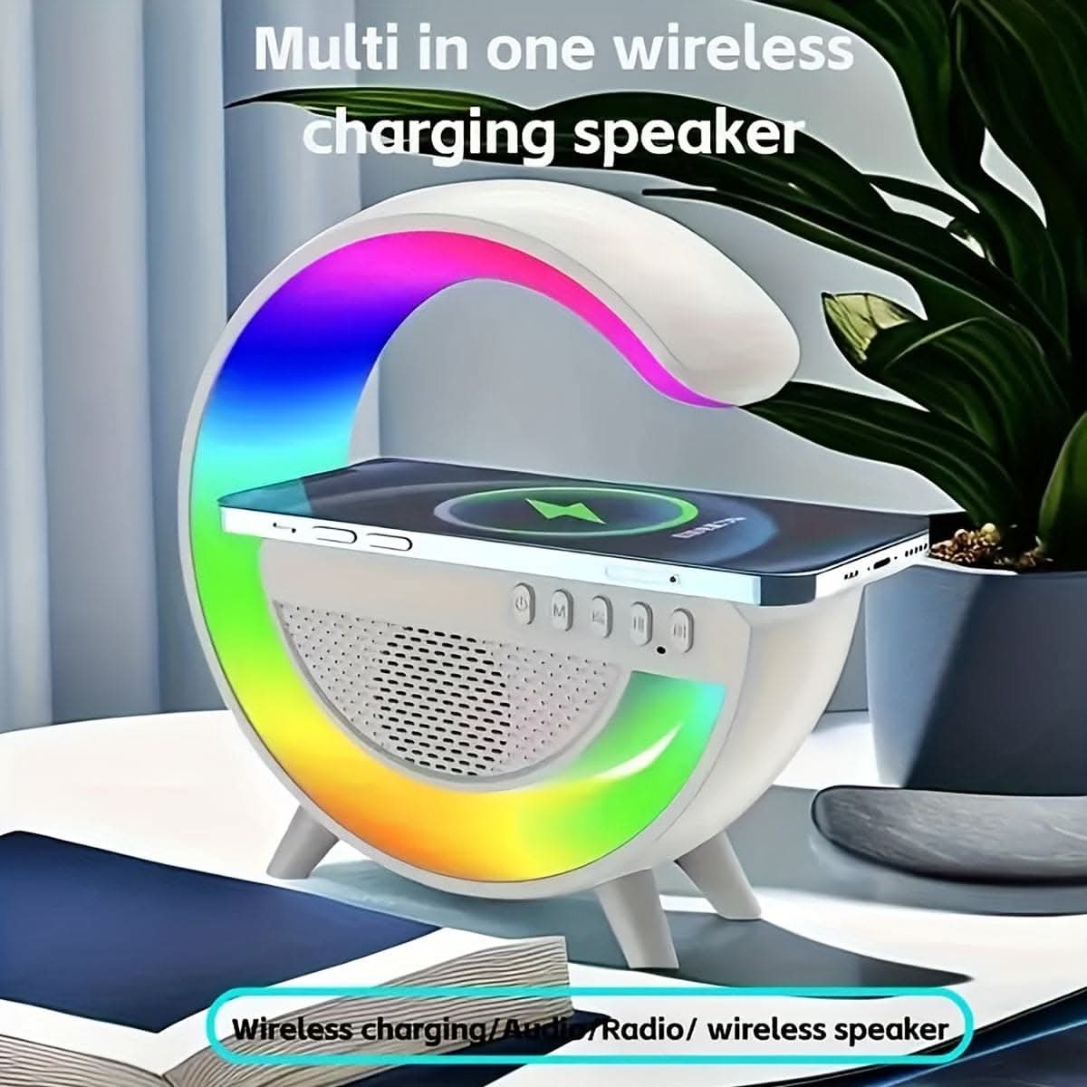 Wireless Smart Light Speaker -Sleep Alarm Clock with Mobile Phone Wireless Charging