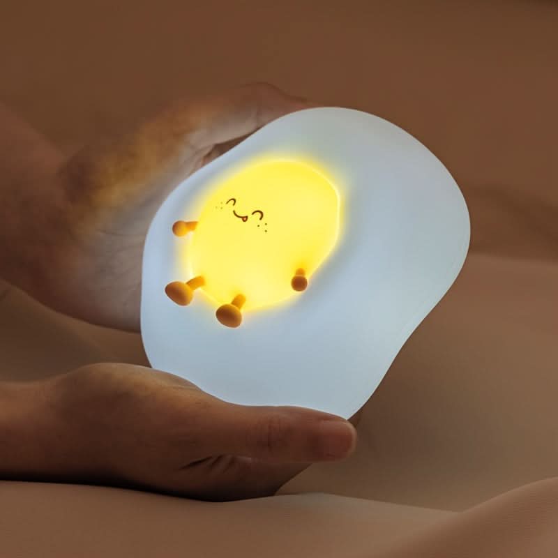 Cute Cartoon Egg Night Light – Dimmable LED Lamp with Timer & USB Charging