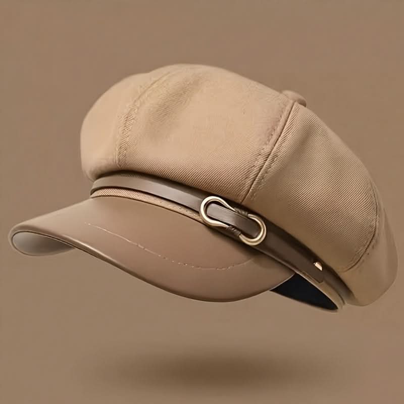 Women’s Vintage Newsboy Beret – Buckle Detail Painter Cap