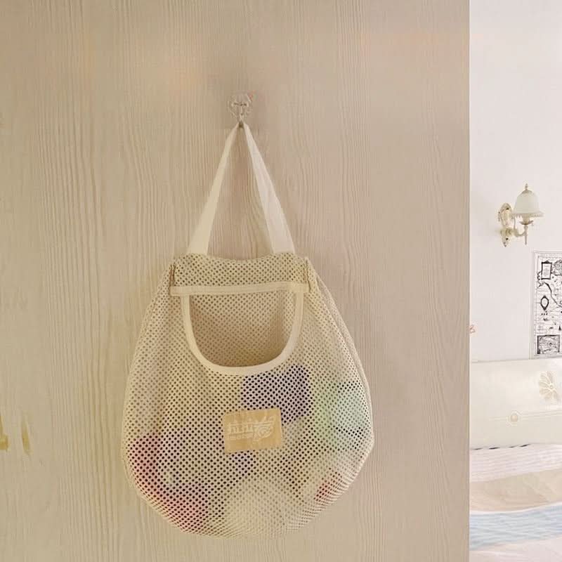 2-Pack Hanging Mesh Storage Bags – Wall-Mounted Fabric Organizer