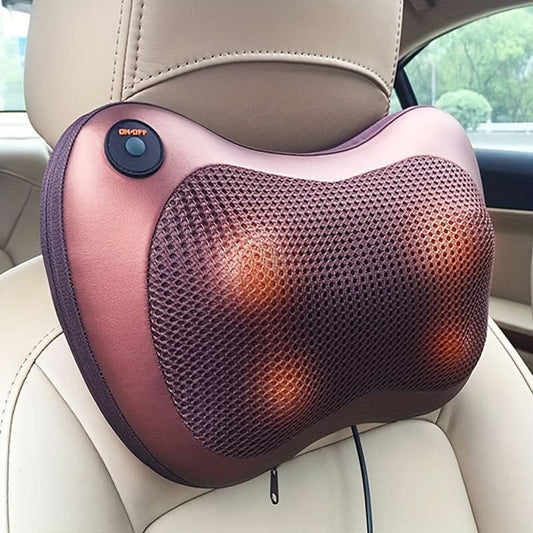 Portable Electric Acupressure Massage Pillow – Deep Kneading Neck & Back Relaxer