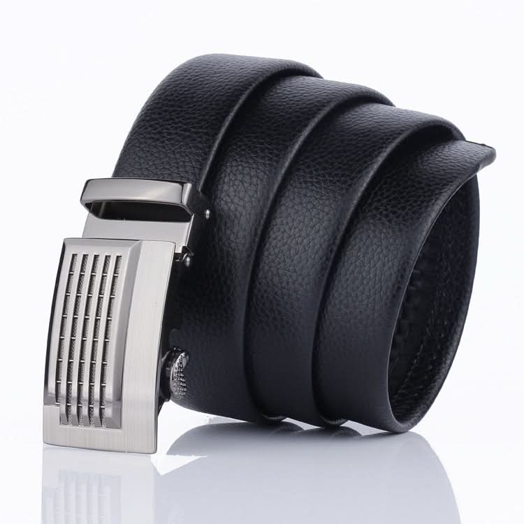 Men’s Automatic Rectangular Buckle Belt – Scratch-Resistant Imitation Leather