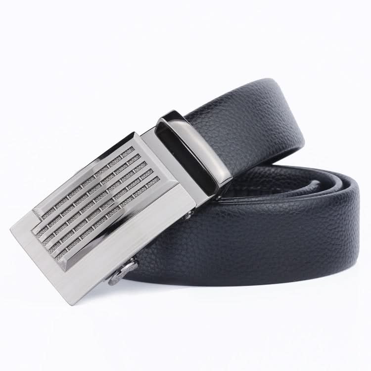 Men’s Automatic Rectangular Buckle Belt – Scratch-Resistant Imitation Leather