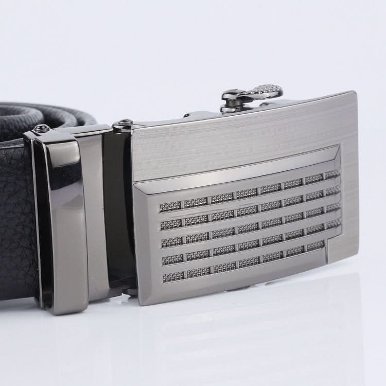 Men’s Automatic Rectangular Buckle Belt – Scratch-Resistant Imitation Leather