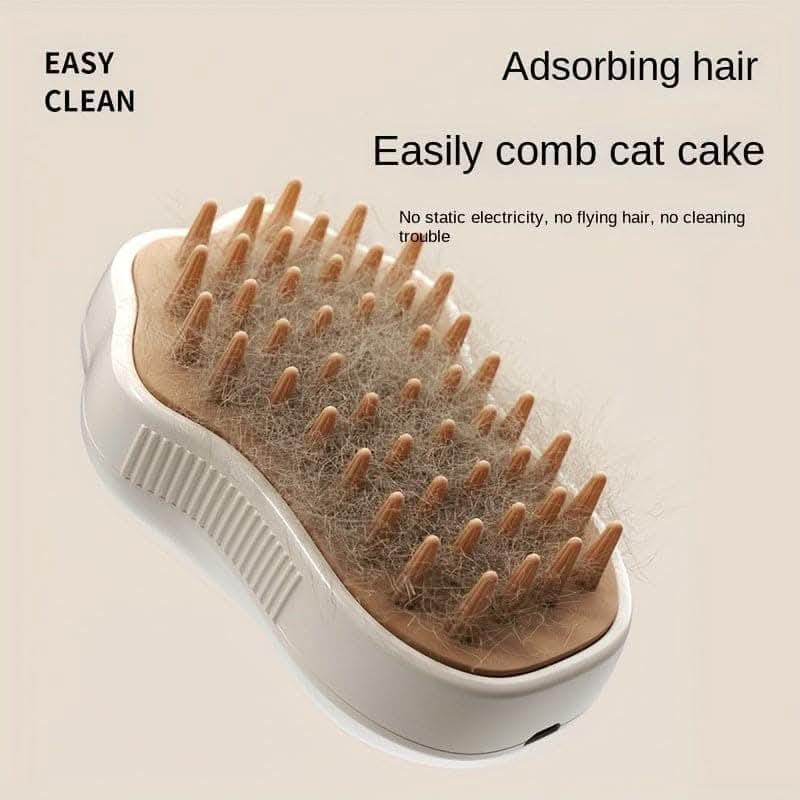 3-in-1 Electric Steam Brush - Ultimate Grooming Tool - Stylish Paw Design