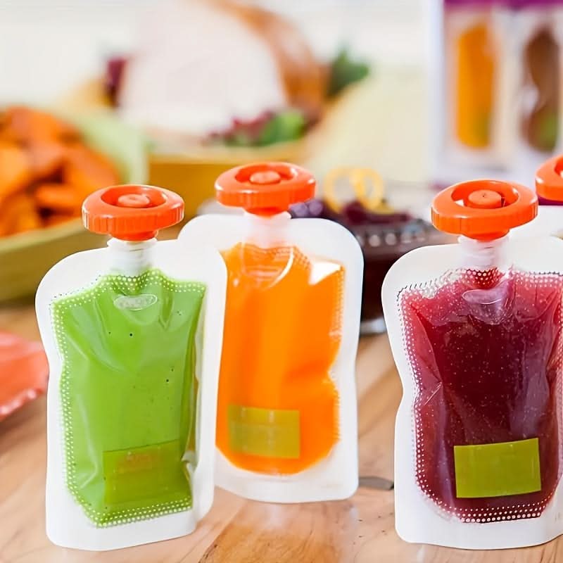 10-Pack Manual Baby Food Supplement Storage Bags