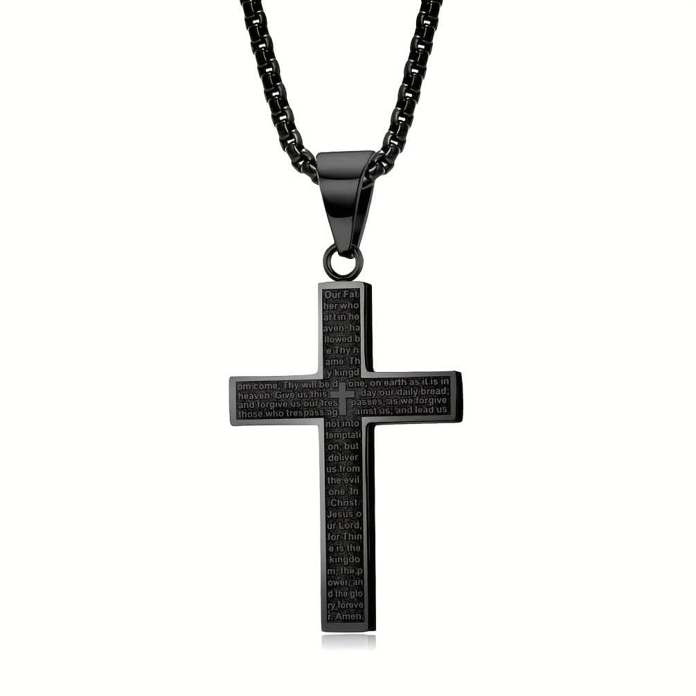 Multi-Color Titanium Steel Cross Pendant Necklace