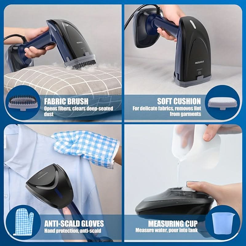 1200W 2-In-1 Steamer & Iron – Handheld Wrinkle Remover for Home & Travel