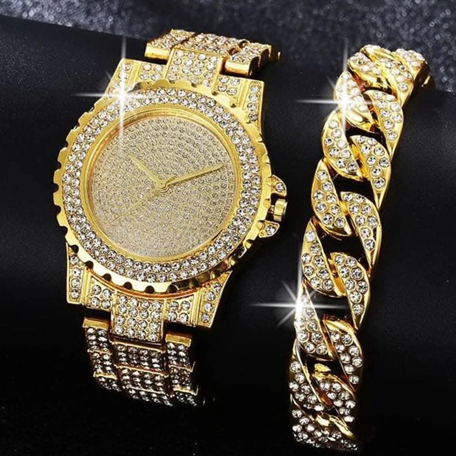 Men's Quartz Watch & Bracelet Set – Perfect Gift Choice