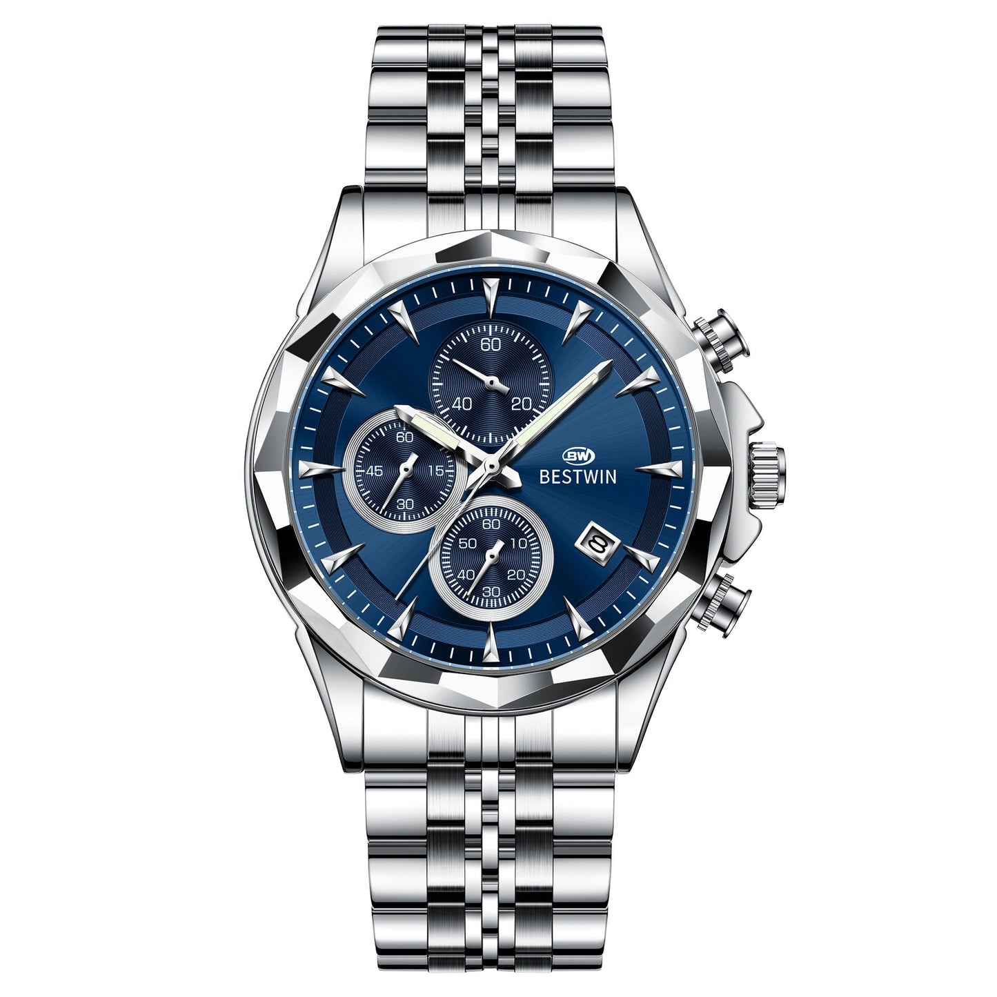 Bestwin BW1734 Luminous thin steel quartz watch for men