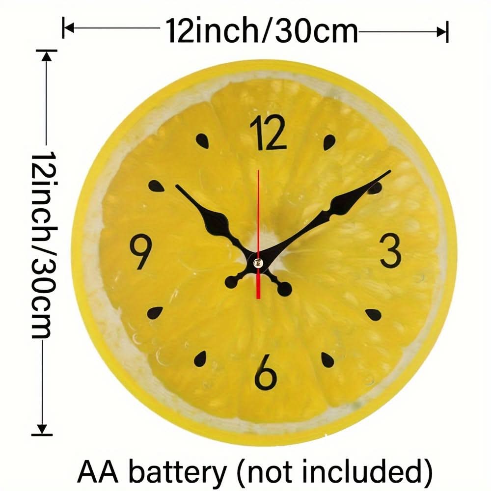 Creative Lemon Pattern Frameless Wall Clock