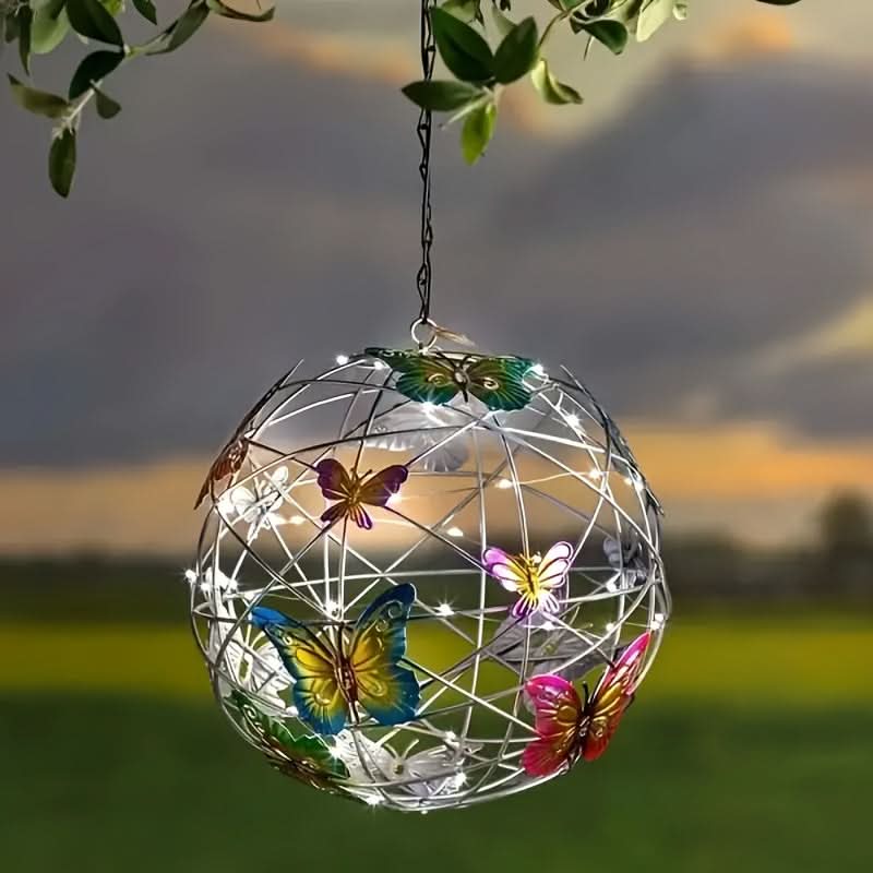Colorful Butterfly Solar Ball Light – Decorative Hanging Tree Lights