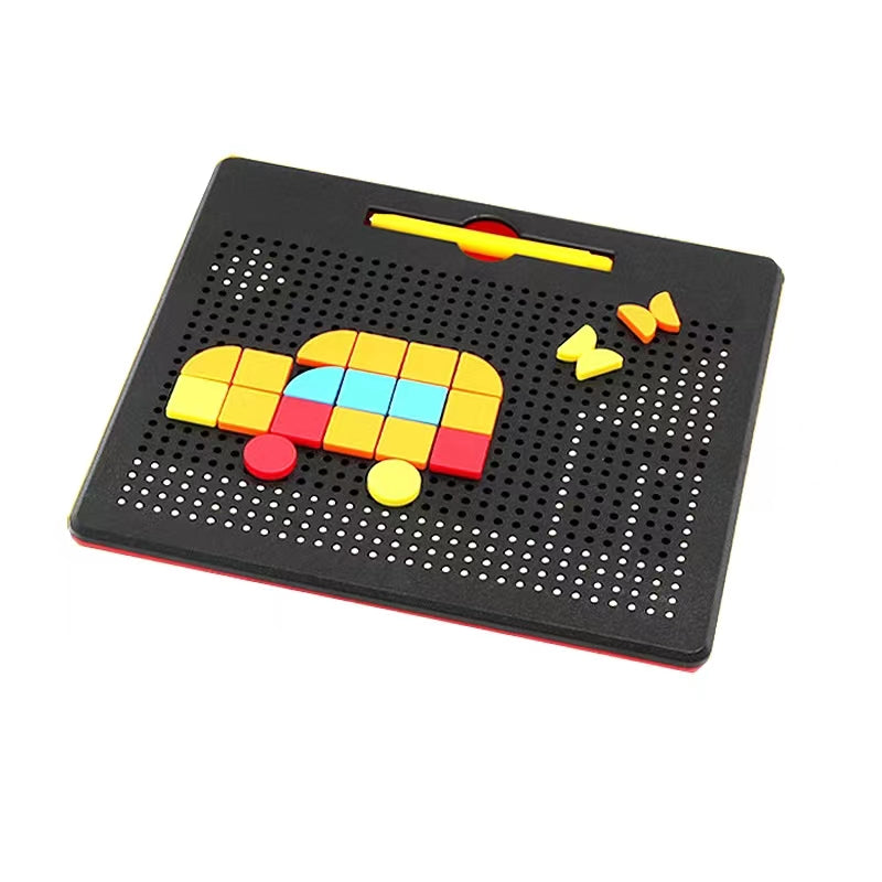 Magnetic Beads Drawing Board with Magnetic Pen and Puzzle