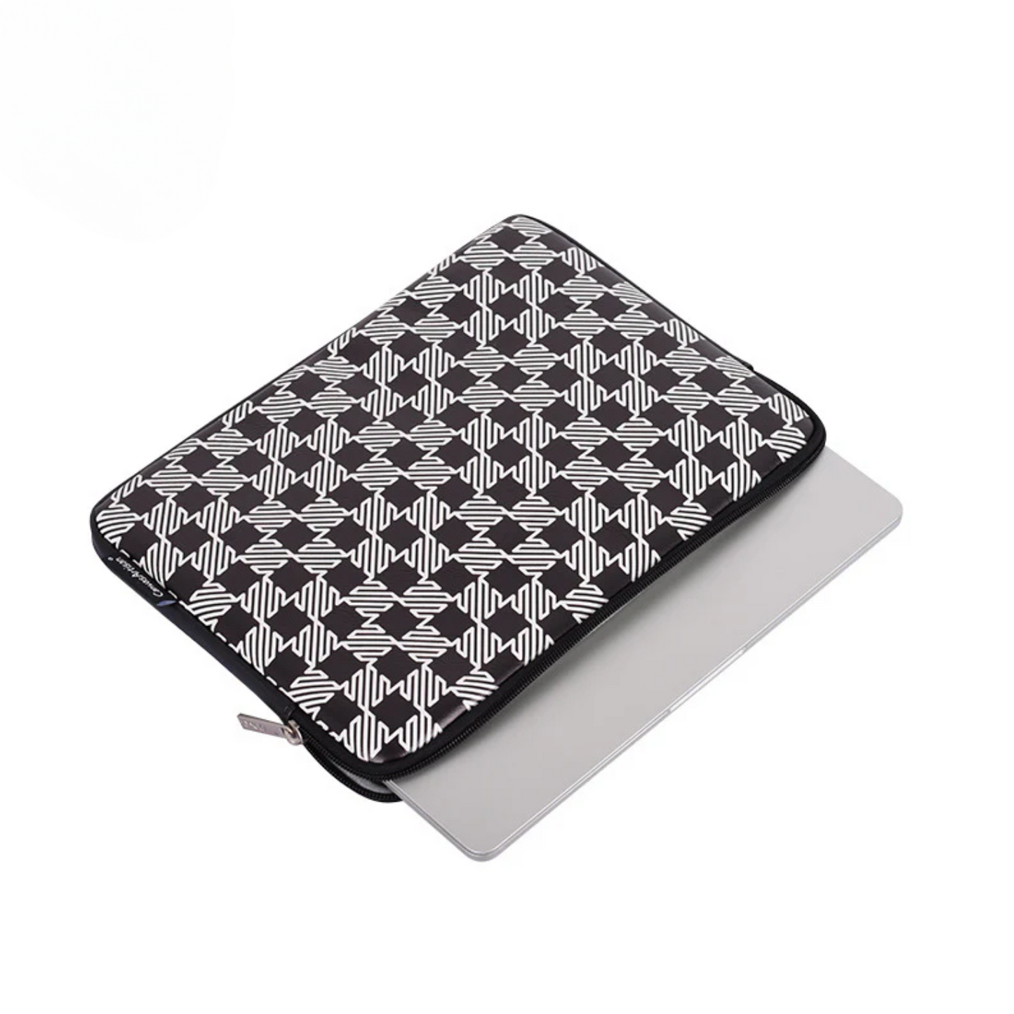 PU Leather MacBook Sleeve – Shock-Resistant Houndstooth Case for 13"–16.2" Laptops