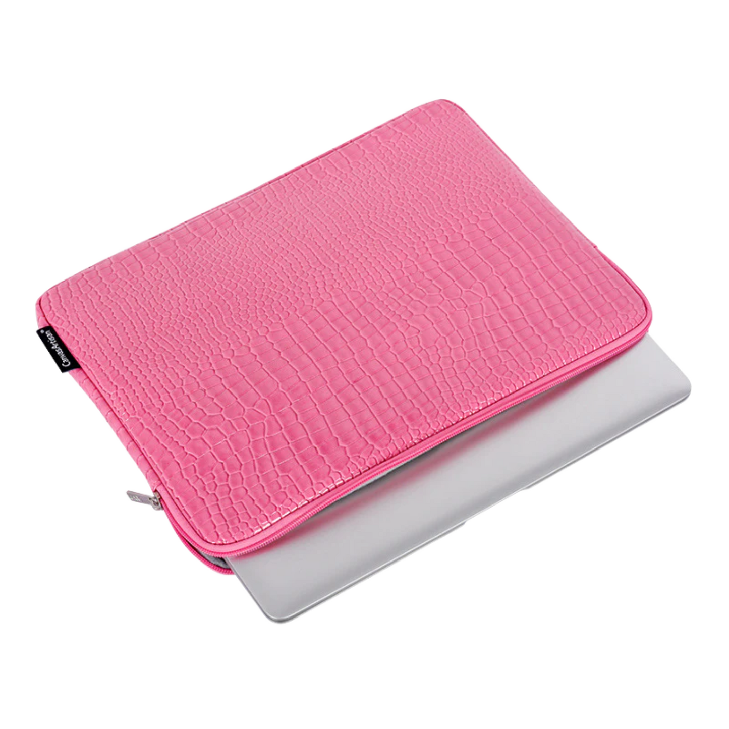 Textured Laptop Sleeve – Waterproof PU Case for 11–15" Devices, Crocodile Pattern